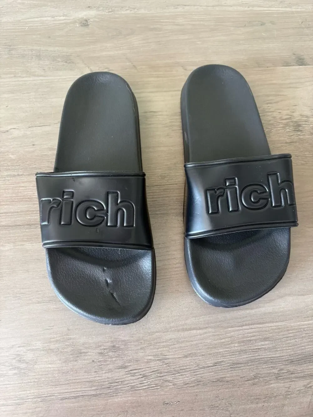 High Black Slide Sandals Comfort Pool Beach Shower Slides Men’s Size 12